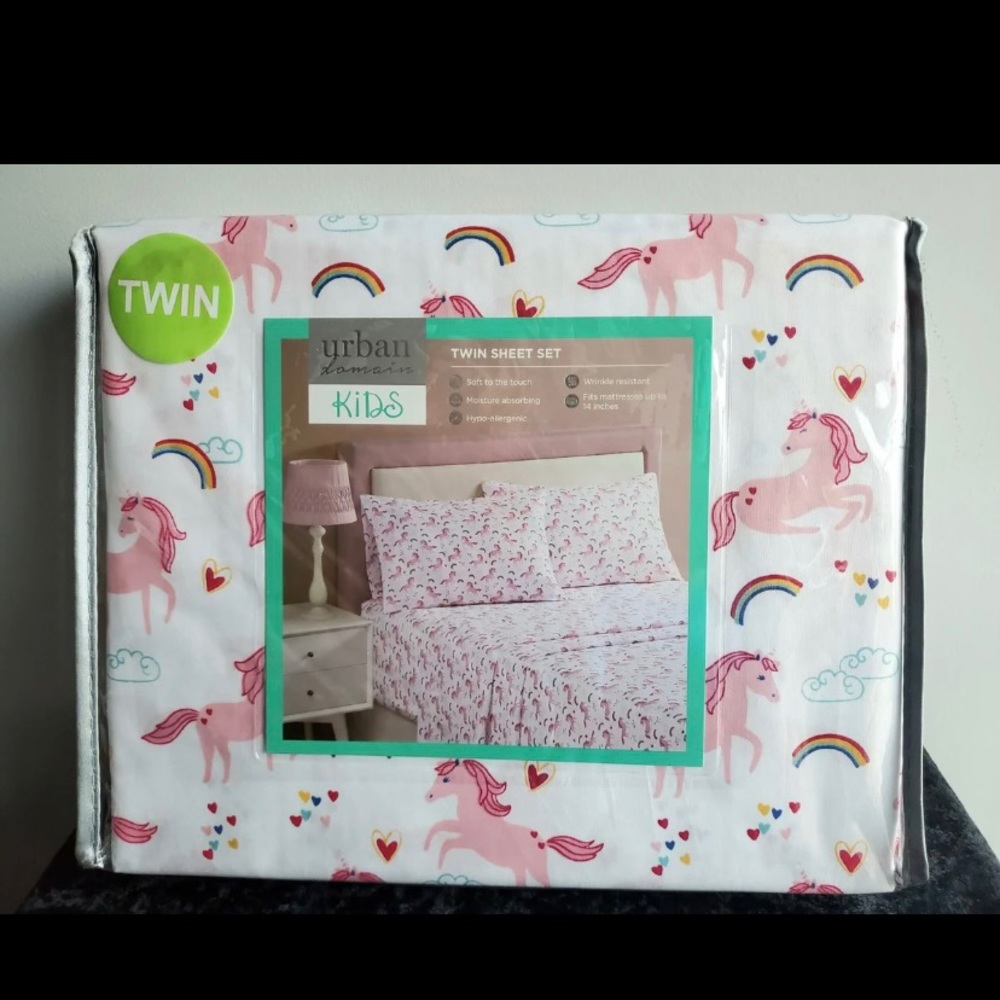 Unicorn and Rainbow Twin Sheets
